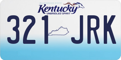KY license plate 321JRK