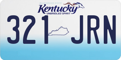 KY license plate 321JRN