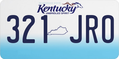 KY license plate 321JRO