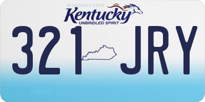 KY license plate 321JRY