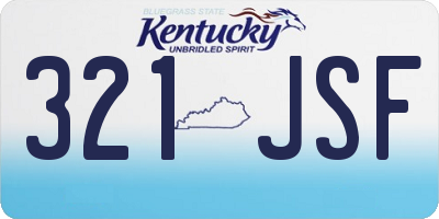 KY license plate 321JSF