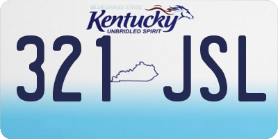 KY license plate 321JSL