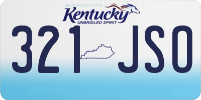KY license plate 321JSO