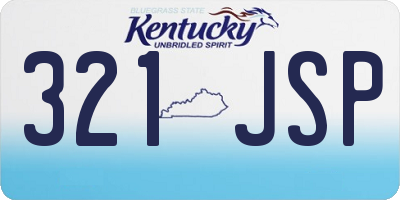 KY license plate 321JSP