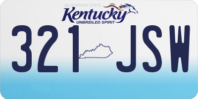 KY license plate 321JSW