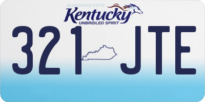KY license plate 321JTE