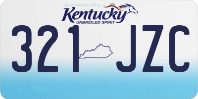 KY license plate 321JZC