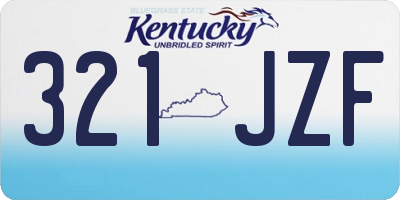 KY license plate 321JZF