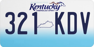 KY license plate 321KDV