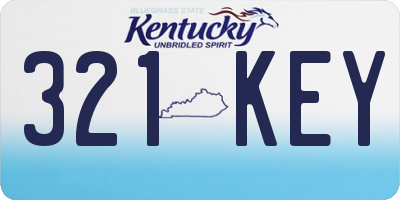 KY license plate 321KEY