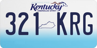KY license plate 321KRG
