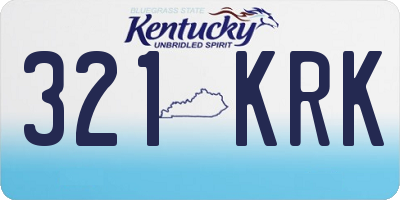 KY license plate 321KRK