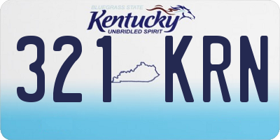 KY license plate 321KRN