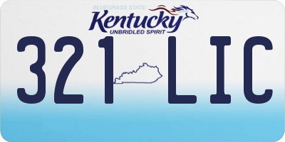 KY license plate 321LIC