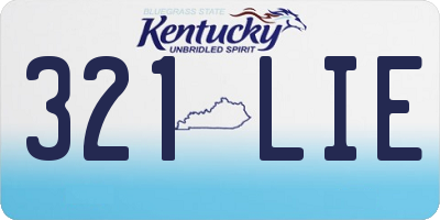 KY license plate 321LIE