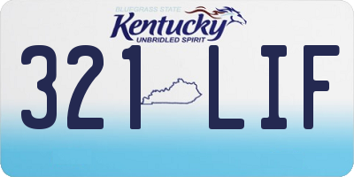 KY license plate 321LIF