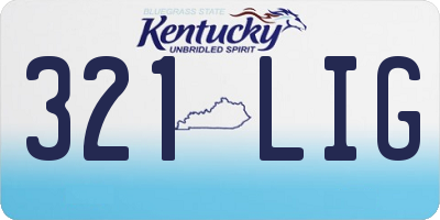 KY license plate 321LIG