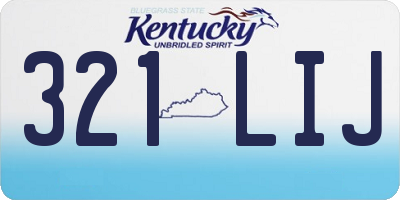 KY license plate 321LIJ
