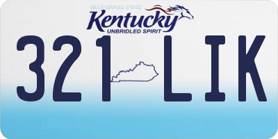 KY license plate 321LIK