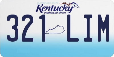 KY license plate 321LIM