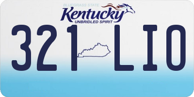 KY license plate 321LIO