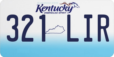 KY license plate 321LIR