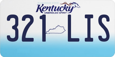 KY license plate 321LIS