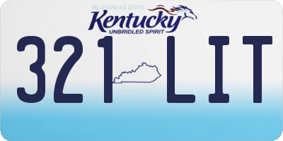 KY license plate 321LIT