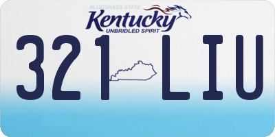 KY license plate 321LIU