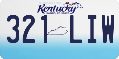 KY license plate 321LIW
