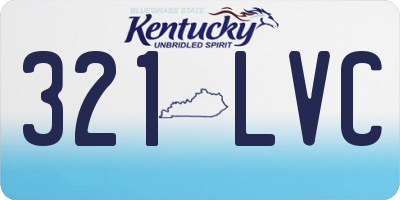 KY license plate 321LVC