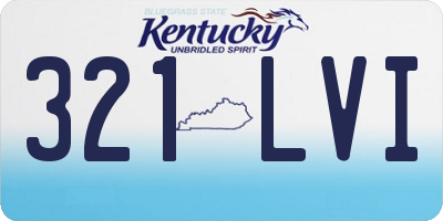 KY license plate 321LVI