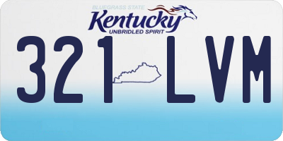 KY license plate 321LVM