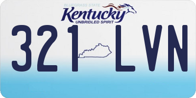 KY license plate 321LVN