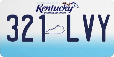 KY license plate 321LVY