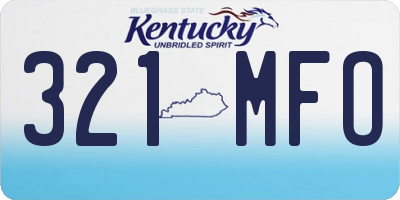 KY license plate 321MFO