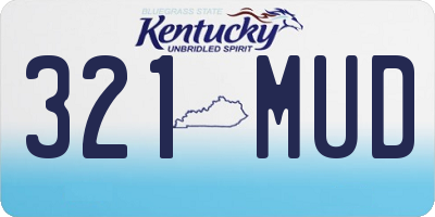 KY license plate 321MUD