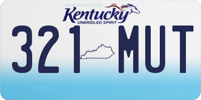 KY license plate 321MUT
