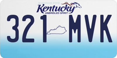 KY license plate 321MVK