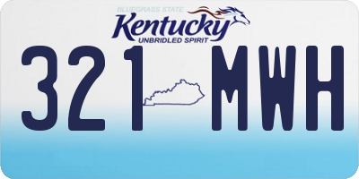KY license plate 321MWH