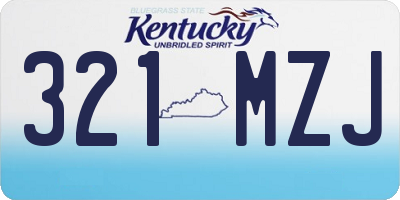 KY license plate 321MZJ