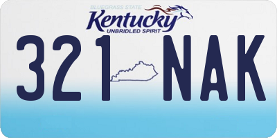 KY license plate 321NAK