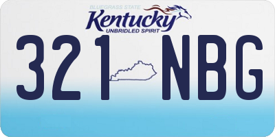 KY license plate 321NBG