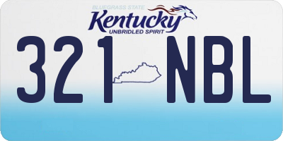 KY license plate 321NBL
