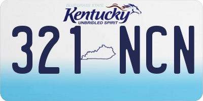 KY license plate 321NCN