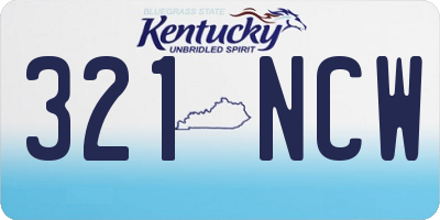 KY license plate 321NCW
