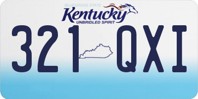 KY license plate 321QXI