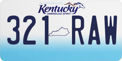 KY license plate 321RAW