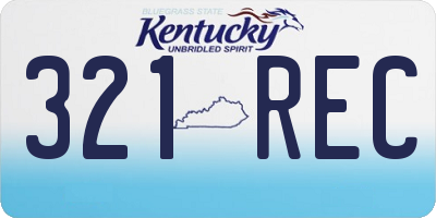 KY license plate 321REC