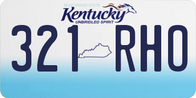KY license plate 321RHO
